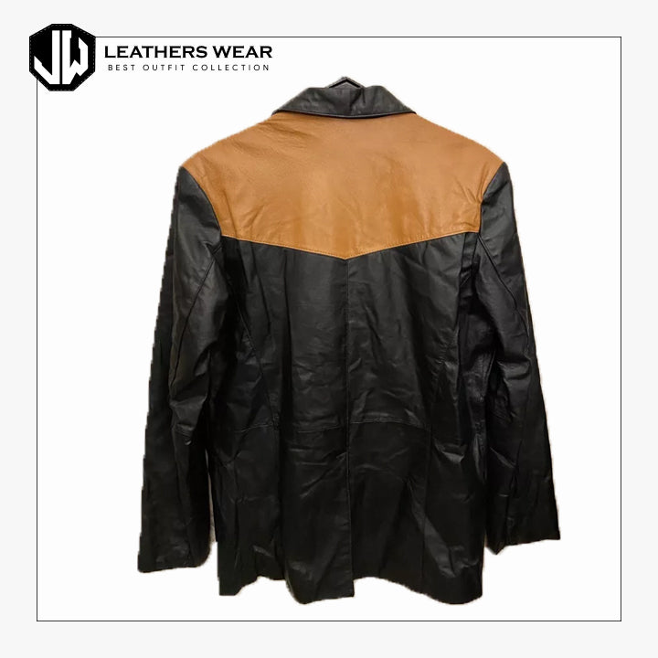 Leather Western Cowboy Coat