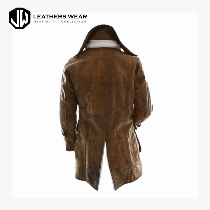 Leather Buffing Brown Trench Coat Leathers Wear