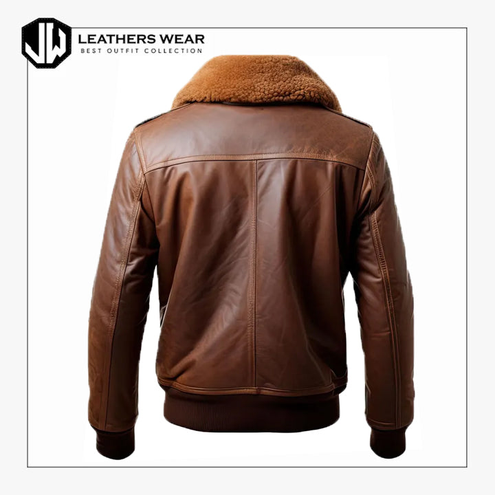 Leather and Fur Aviator Jacket
