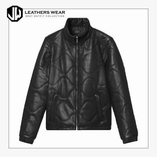 Long Black Puffer Jacket Leathers Wear