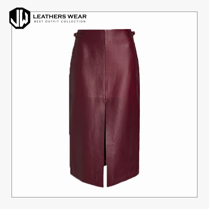 Long Faux Leather Skirt