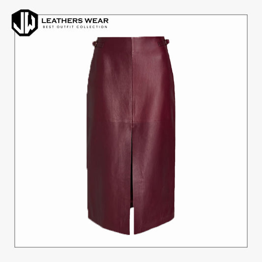 Long Faux Leather Skirt