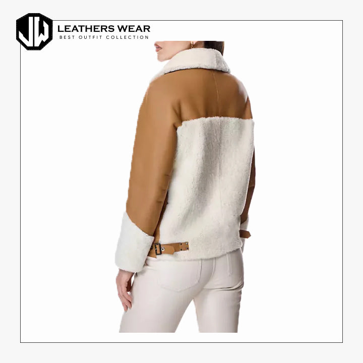 Long Shearling Coat Womens Leathers Wear