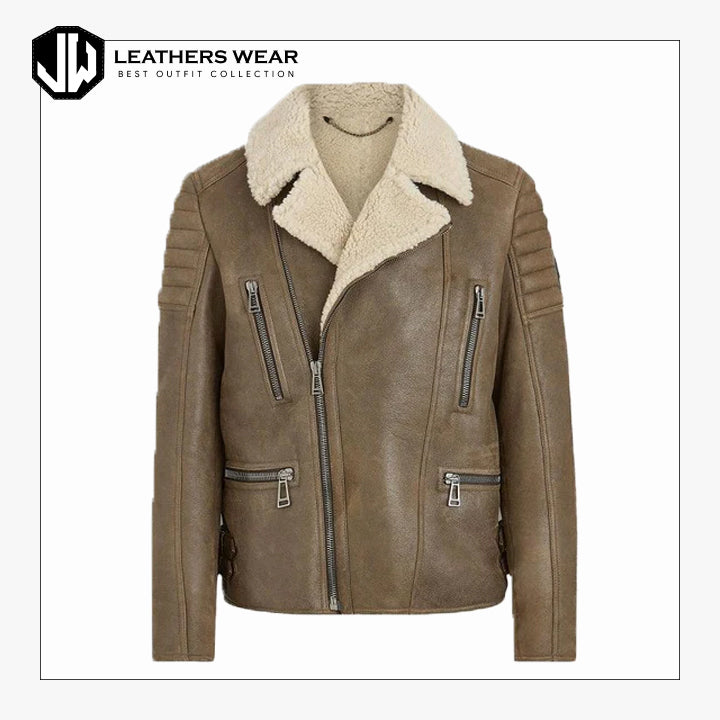 Men’s Brown Vintage Sheepskin Jacket