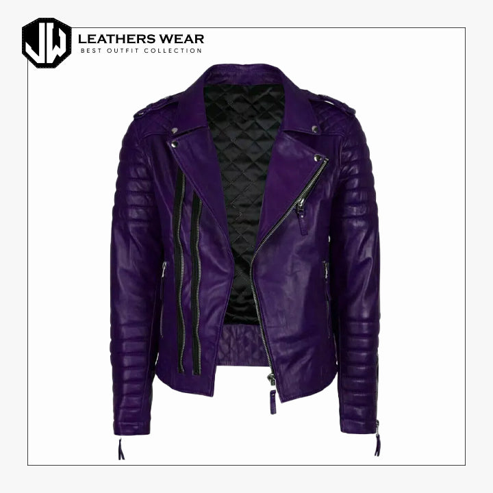 Men's Purple Leather Jacket Leathers Wear