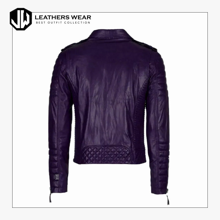 Men's Purple Leather Jacket Leathers Wear