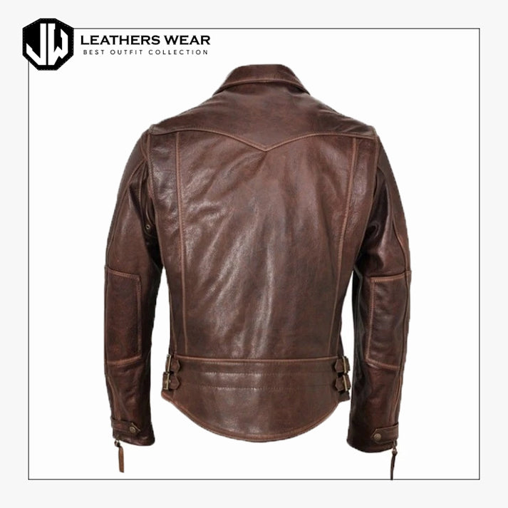 Mens Antique Brown Leather Jacket