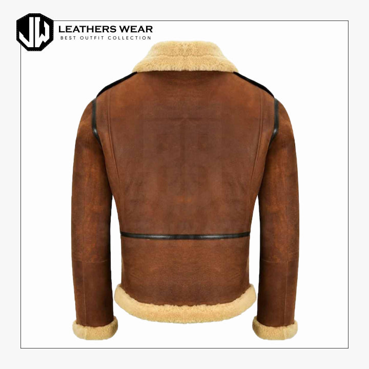 Mens B3 Bomber Shearling Fur Jacket Leathers Wear