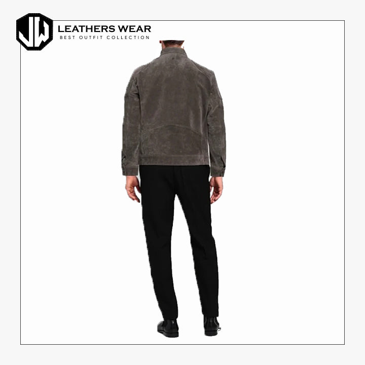 Mens Biker Jacket Suede Leathers Wear