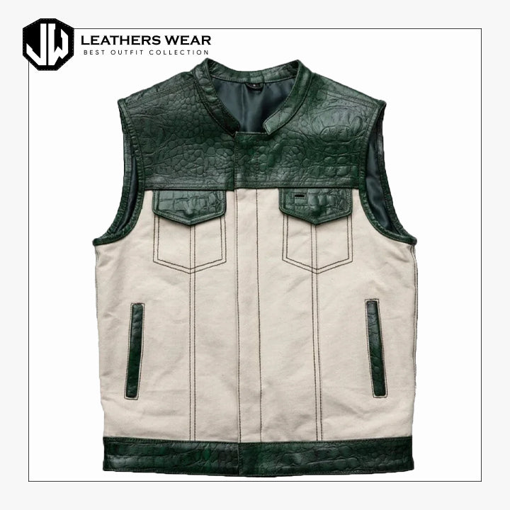 Mens Biker Leather Vest Leathers Wear
