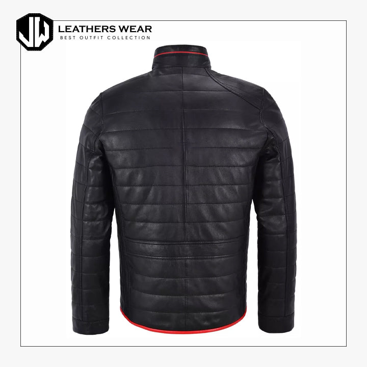 Mens Black Quilted Leather Jacket