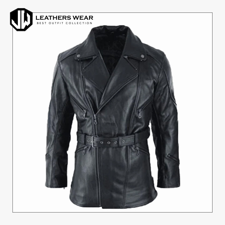 Mens Black Trench Coat Leathers Wear