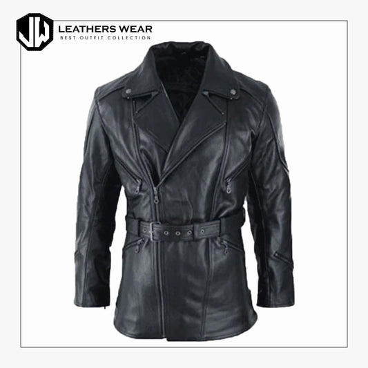 Mens Black Trench Coat Leathers Wear