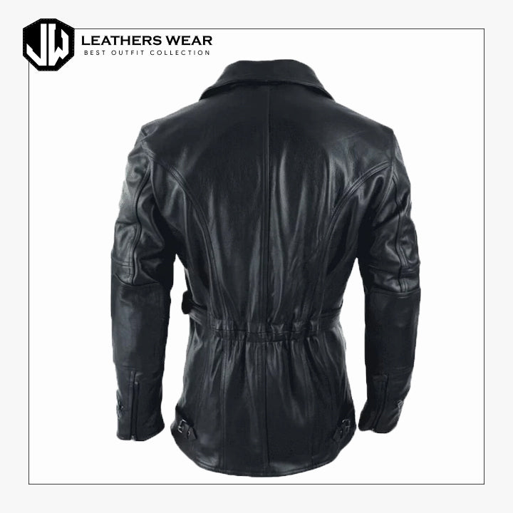 Mens Black Trench Coat Leathers Wear