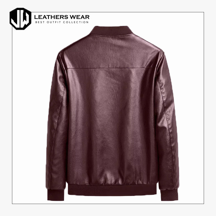 Mens Bomber Genuine Biker Leather Jacket