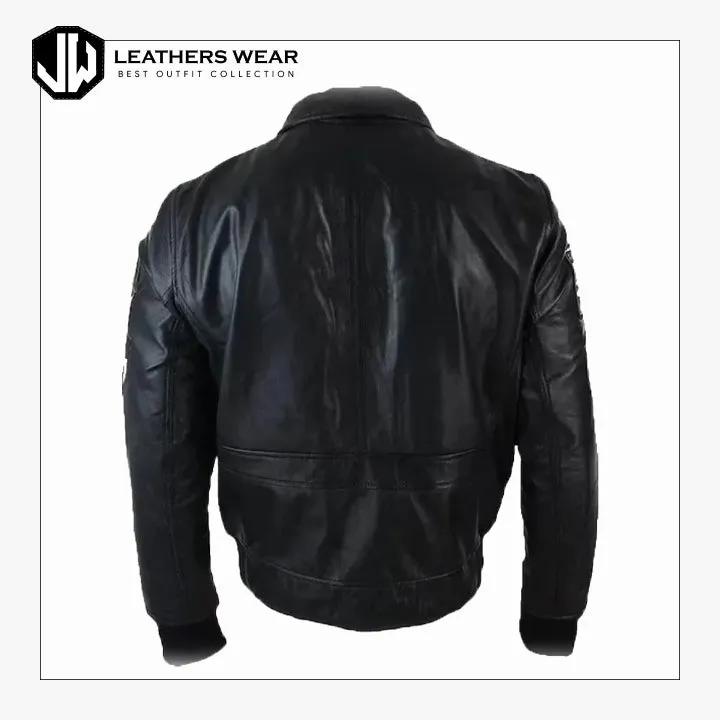 MensFlightBlackLeatherJacket1