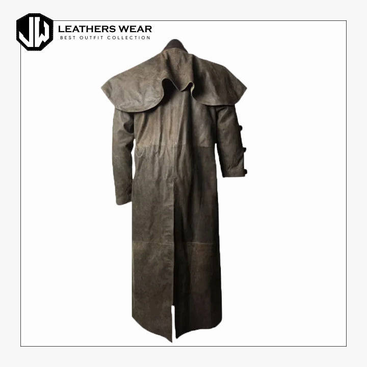 Mens Full Length Leather Duster Coat Leathers Wear
