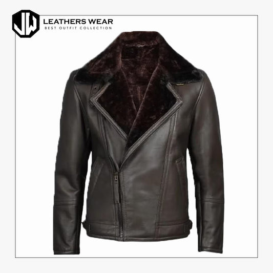 Mens Genuine Sheep Skin Shearling Jacket