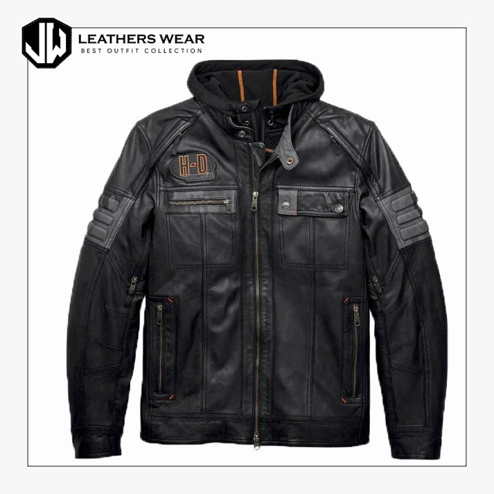 Mens Harley Davidson Leather Jacket Hoodie