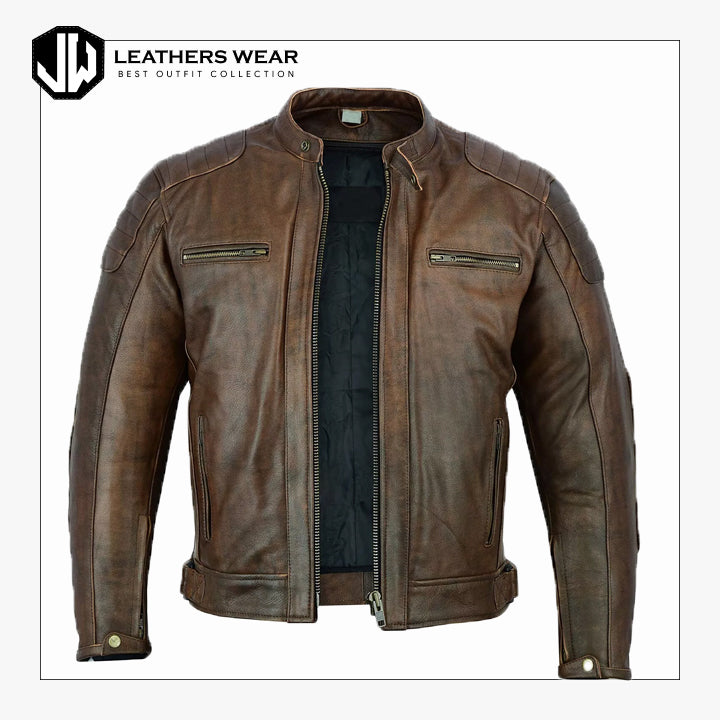 Mens Leather Biker Jacket