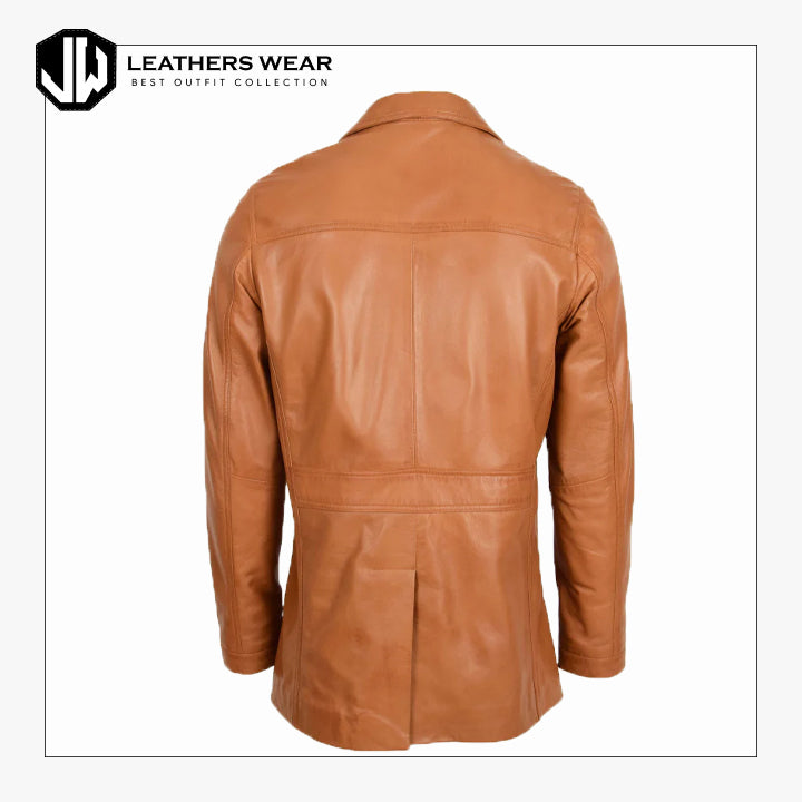 Mens Leather Blazer Jacket Leathers Wear