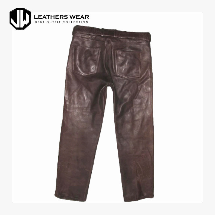 Mens Leather Jeans