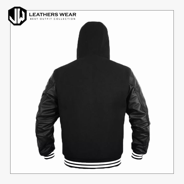 Mens Letterman Jacket with Hood
