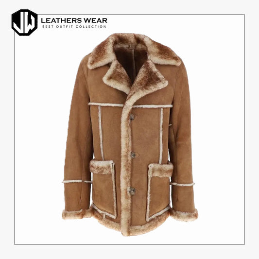 Mens Long Shearling Coat