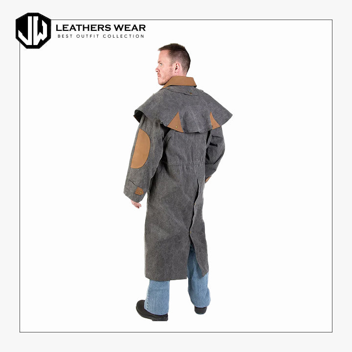 Mens Oilskin Western Duster Coat