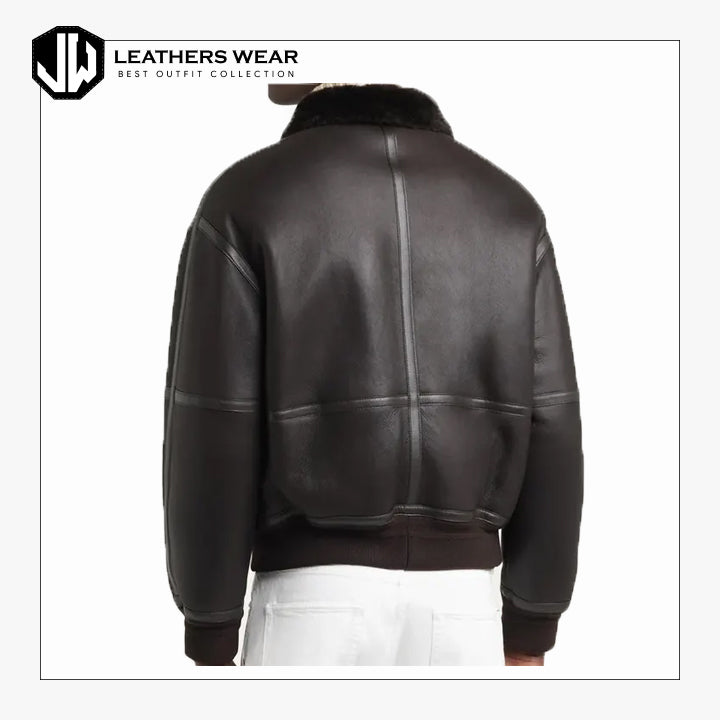 Mens Plain Black Leather Jacket