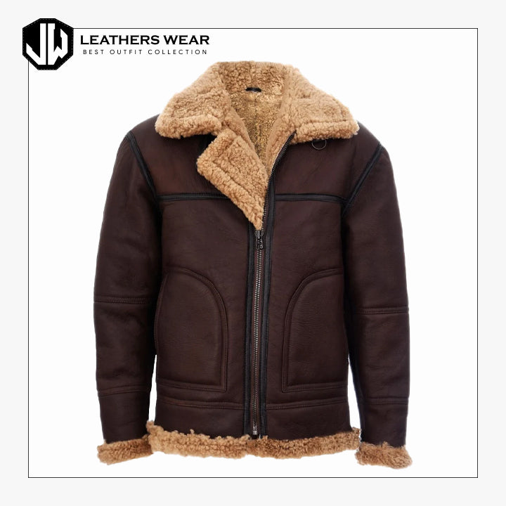 Mens Vintage Maroon Sheepskin Jacket