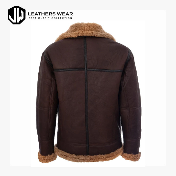 Mens Vintage Maroon Sheepskin Jacket