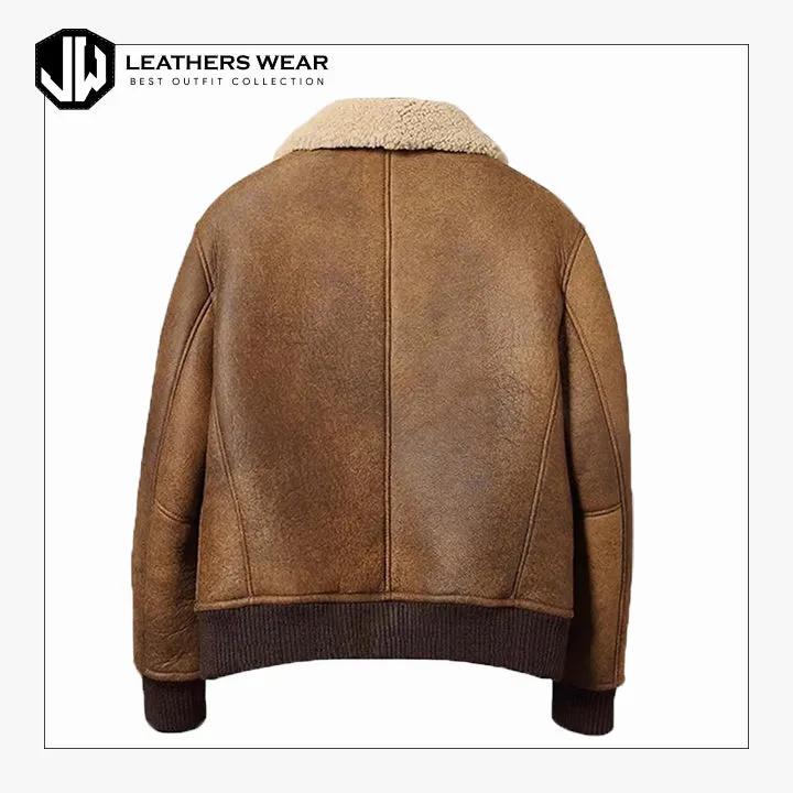 Mens Winter Shearling Bomber Jacket Leathers Wear