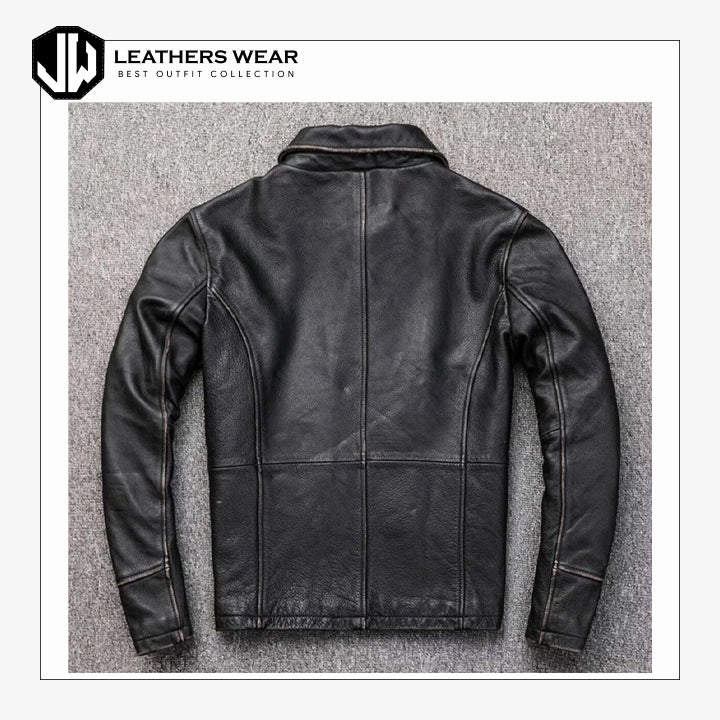 Mens Worn Leather Jacket