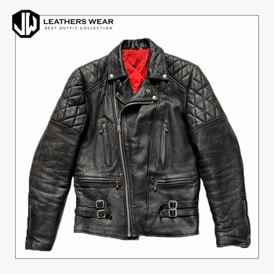Motorcycle Punk Distressed Leather Jacket Leathers Wear
