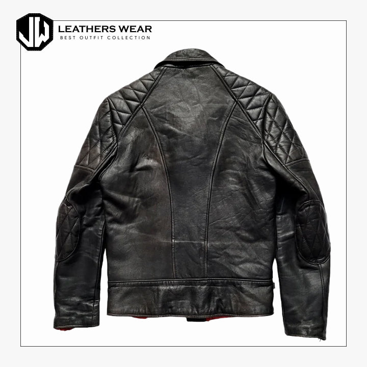 Motorcycle Punk Distressed Leather Jacket Leathers Wear