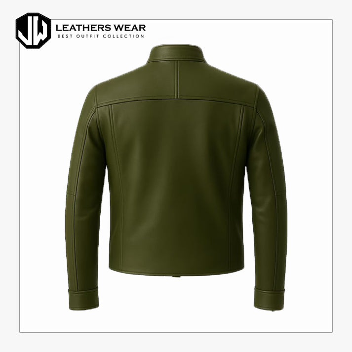 Olive Green Leather Jacket