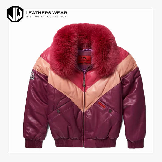 Original Goose Women's V-Bomber Leather Jacket Leathers Wear
