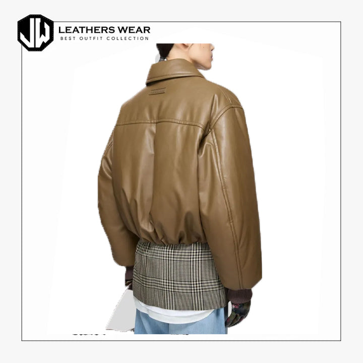 Oversized Puff Leather Jacket