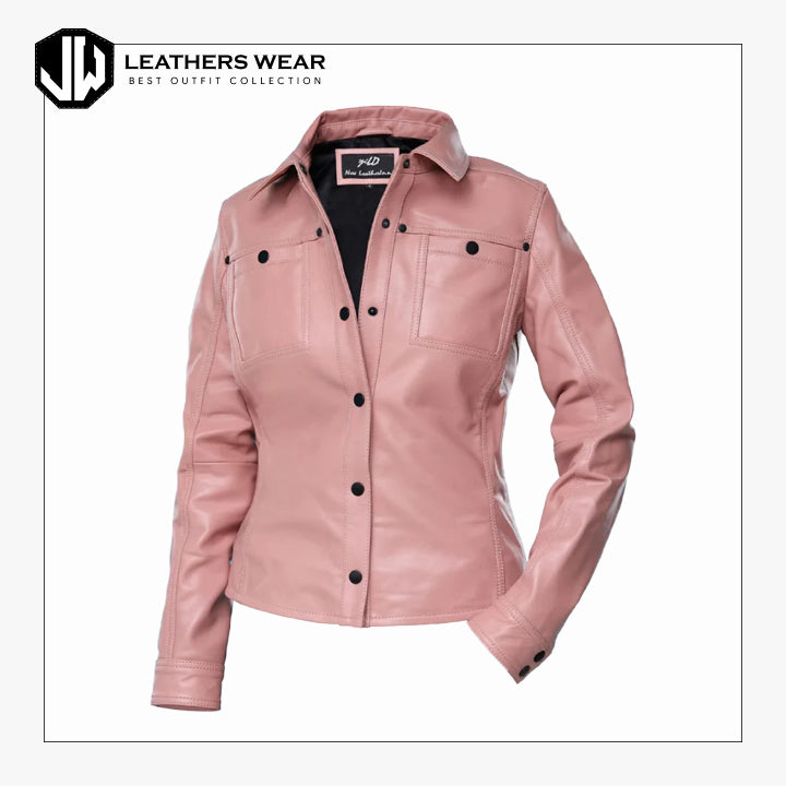 Pink Leather Shirt Leathers Wear