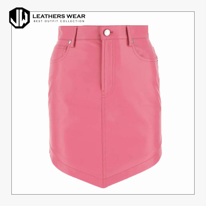 Pink Leather Skirt Leathers Wear