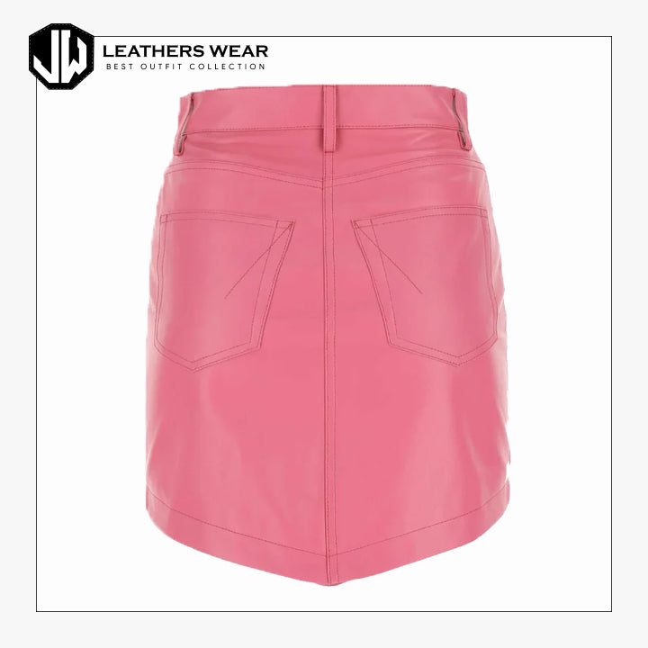 Pink Leather Skirt Leathers Wear