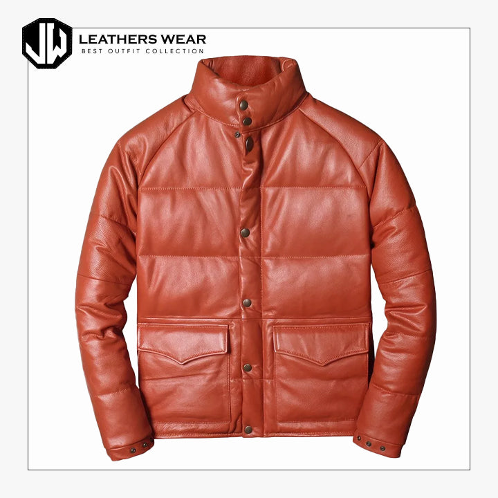 Puffer Leather Warm Jacket