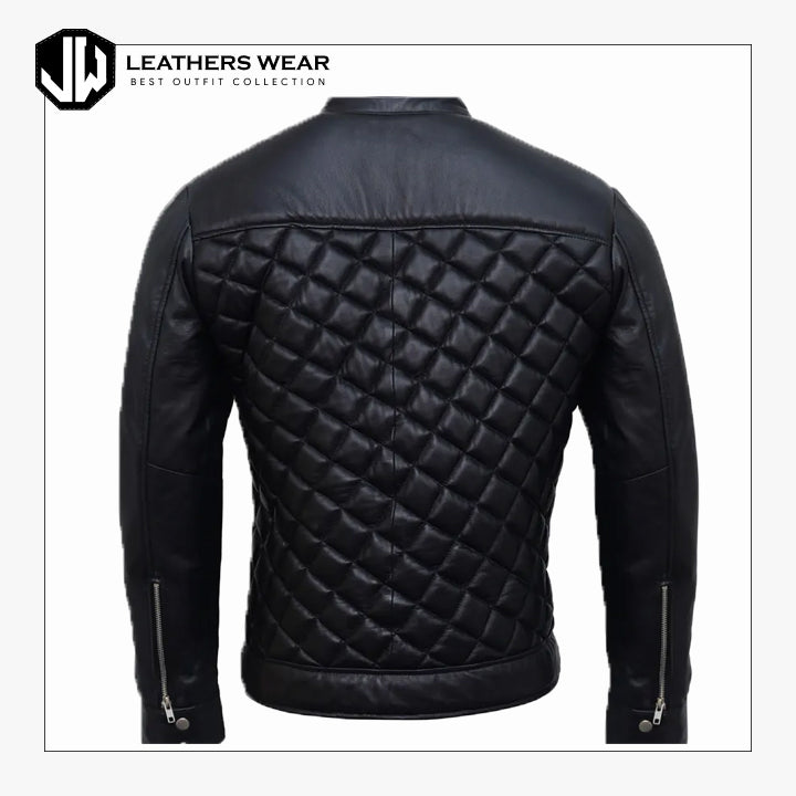 Quilted Motorcycle Jacket Men
