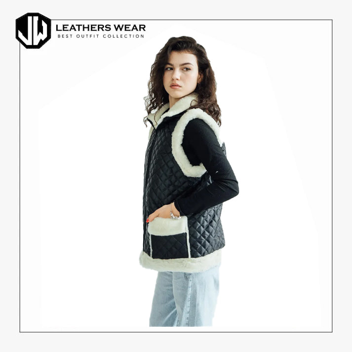 Quilted Sheepskin Vest