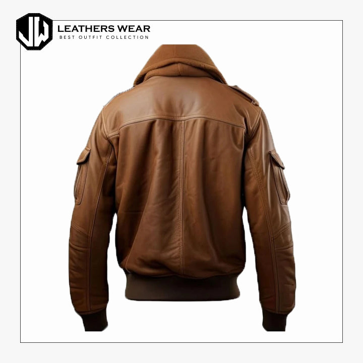 Real Leather Bomber Jacket