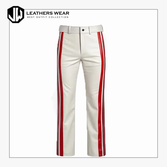 Real White Leather Party Pants