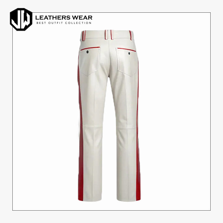 Real White Leather Party Pants
