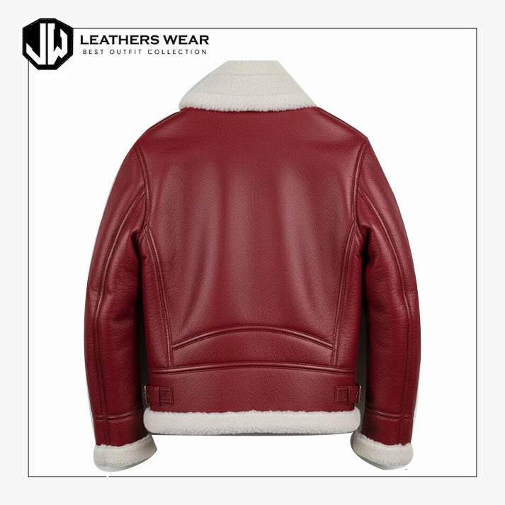 Red Leather B3 Bomber Jacket