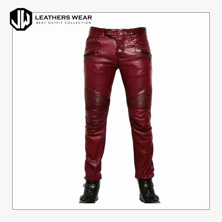 Red Leather Pants Leathers Wear